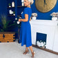 Iona Belted Occasion Midi Dress Cobalt