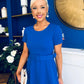 Iona Belted Occasion Midi Dress Cobalt