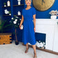 Iona Belted Occasion Midi Dress Cobalt