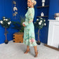 Bronagh Banded Midi Dress Floral Pastel Green