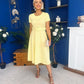 Iona Belted Occasion Midi Dress Yellow