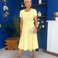 Iona Belted Occasion Midi Dress Yellow