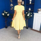 Iona Belted Occasion Midi Dress Yellow