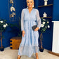 Dolores Layered Occasion Dress Polka Blue