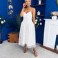 Kelly Crochet Detail Occasion Dress Cream