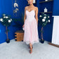 Kelly Crochet Detail Occasion Dress Pink