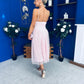 Kelly Crochet Detail Occasion Dress Pink