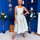 Celia Square Neck Jacquard Occasion Dress Mint