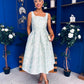 Celia Square Neck Jacquard Occasion Dress Mint