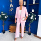 Danika Ruched Blazer & Belted Trouser Set Pwr Pink