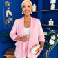 Danika Ruched Blazer & Belted Trouser Set Pwr Pink