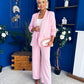 Danika Ruched Blazer & Belted Trouser Set Pwr Pink