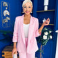 Danika Ruched Blazer & Belted Trouser Set Pwr Pink