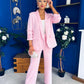 Danika Ruched Blazer & Belted Trouser Set Pwr Pink