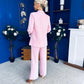 Danika Ruched Blazer & Belted Trouser Set Pwr Pink