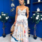 Riana Prinred Strappy Midaxi Dress