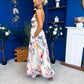 Riana Prinred Strappy Midaxi Dress