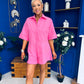 Milani Oversized Denim Playsuit Cerise