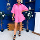 Milani Oversized Denim Playsuit Cerise