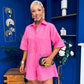 Milani Oversized Denim Playsuit Cerise