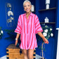 Ellie-May Striped Playsuit Pink