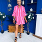 Ellie-May Striped Playsuit Pink
