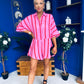 Ellie-May Striped Playsuit Pink
