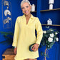 Alice Denim Mini Shift Dress Yellow