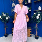 Shauna Lace Detail Occasion Dress Pink