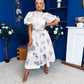 Dorothy Embellished Midi Shirt Dress Floral White