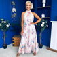 Gayle High Neck Occasion Dress Floral Cream