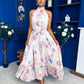 Gayle High Neck Occasion Dress Floral Cream