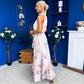 Gayle High Neck Occasion Dress Floral Cream