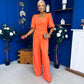 Daniella Detailed Top And Trouser Set Coral