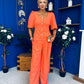 Daniella Detailed Top And Trouser Set Coral