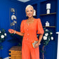 Daniella Detailed Top And Trouser Set Coral