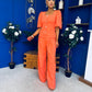 Daniella Detailed Top And Trouser Set Coral