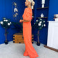 Daniella Detailed Top And Trouser Set Coral