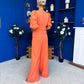 Daniella Detailed Top And Trouser Set Coral