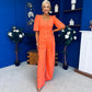 Daniella Detailed Top And Trouser Set Coral