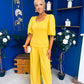 Daniella Detailed Top And Trouser Set Dijon