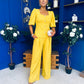 Daniella Detailed Top And Trouser Set Dijon