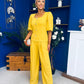 Daniella Detailed Top And Trouser Set Dijon