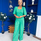 Daniella Detailed Top And Trouser Set Emerald