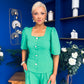 Daniella Detailed Top And Trouser Set Emerald