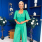 Daniella Detailed Top And Trouser Set Emerald