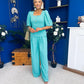 Daniella Detailed Top And Trouser Set Pastel