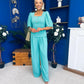 Daniella Detailed Top And Trouser Set Pastel