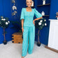 Daniella Detailed Top And Trouser Set Pastel