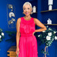 Bella High Neck Satin Jumpsuit Coral